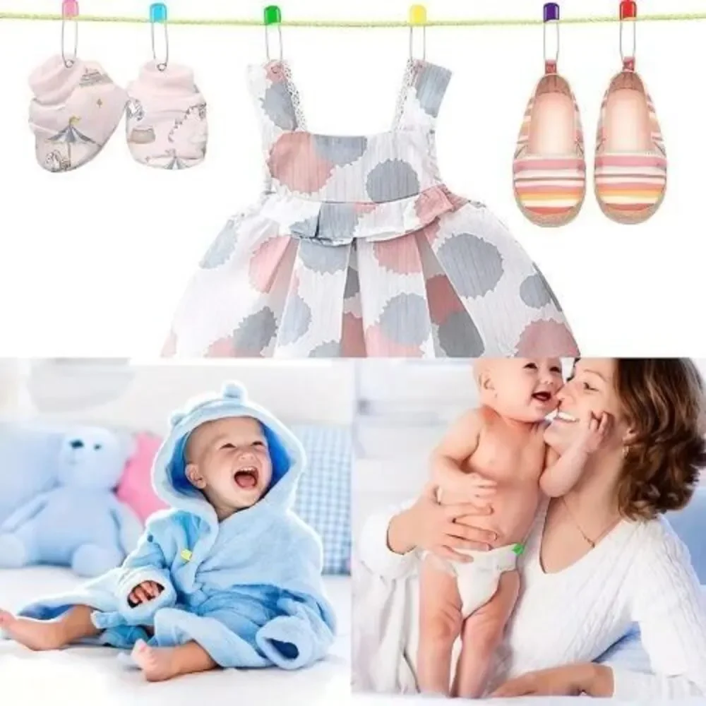 Stainless Steel Diaper Pins with Safe Locking Closures Heavy Duty - Mix/50‎ CT